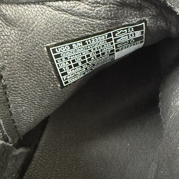 Ugg Boots Womens Size 10 Kennadi Black Suede Wool Fringe Side Zip Bootie New - Picture 6 of 7